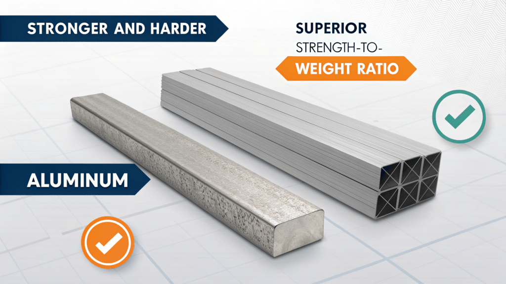 aluminum vs steel strength comparison chart