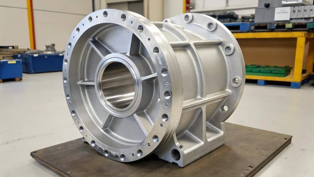 alt with keywords: various pressure die-cast aluminum parts like automotive housings or valve bodies