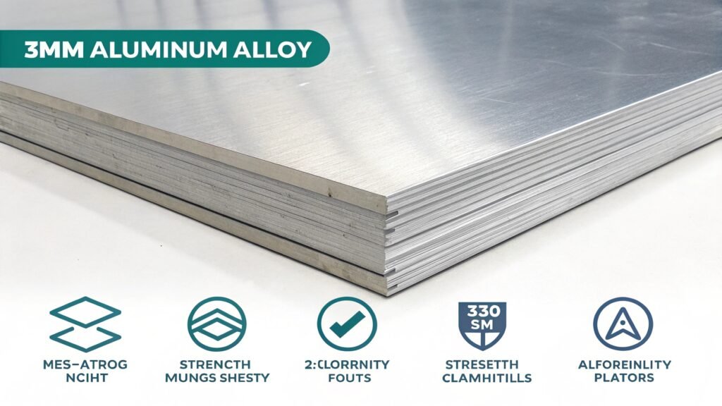 alt with keywords: 3mm aluminum sheet with question marks and symbols for alloy and temper