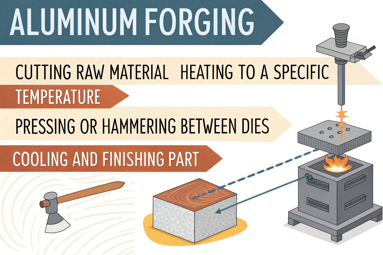alt text: schematic of aluminum forging steps